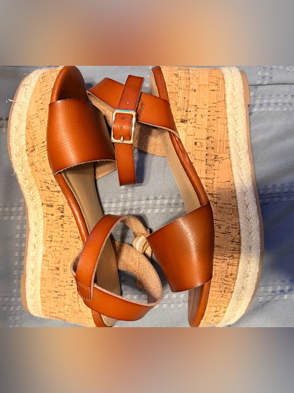 Michael Brown (Cognac) Wedge Sandals Size 7.5